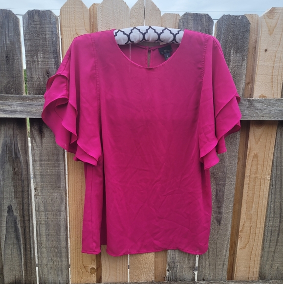 Worthington blouse fuscia pink flowy size L - Picture 6 of 6